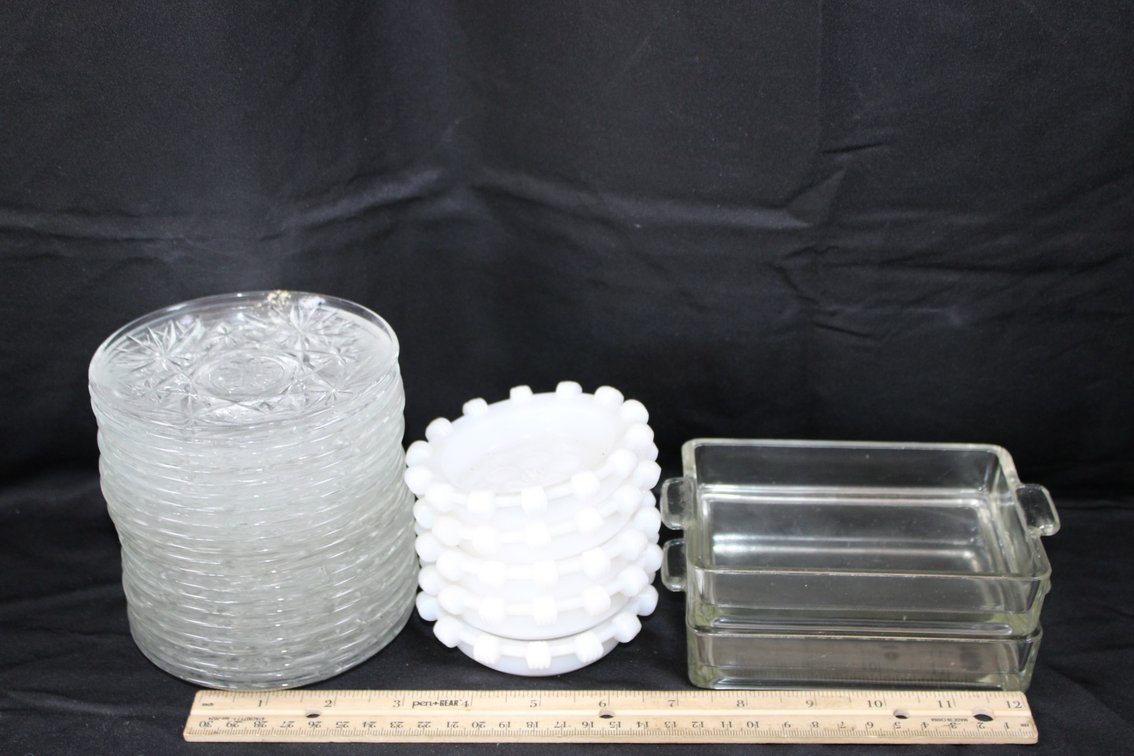 Pattern Glass Truffle Plates, Coasters, And More