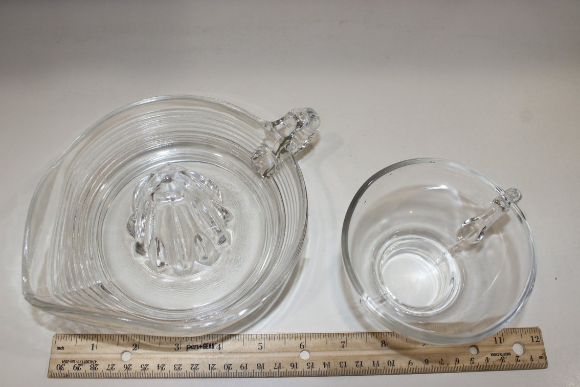 Glass Jar, Funnel, And Deco Juicer