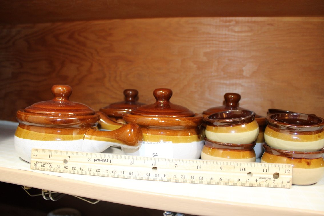 Stoneware Bean Pots, Condiment Crocks