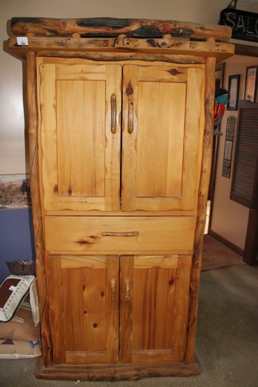 Handmade Aspen Wood TV Armoire, Made In Colorado, Measures 40 x 31 x 76