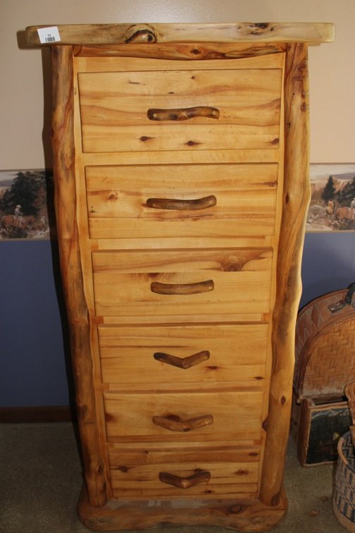 Handmade Aspen Wood Six Drawer Chest, Made In Colorado, Measures 28 x 23 x 59