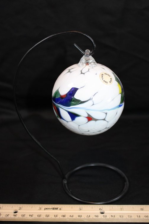 Hand-Blown Art Glass Ornament From Poland