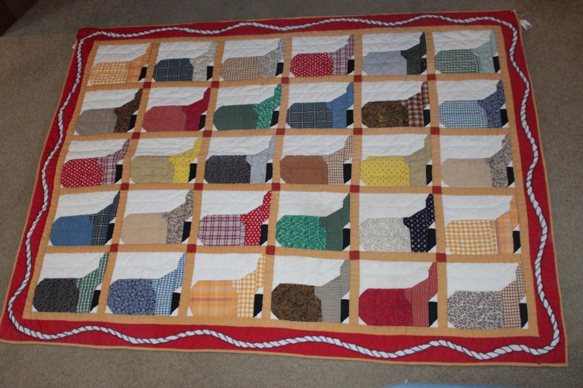 Store-Bought Western Quilt, Measures 46 x 60, Made By X Patch Magic