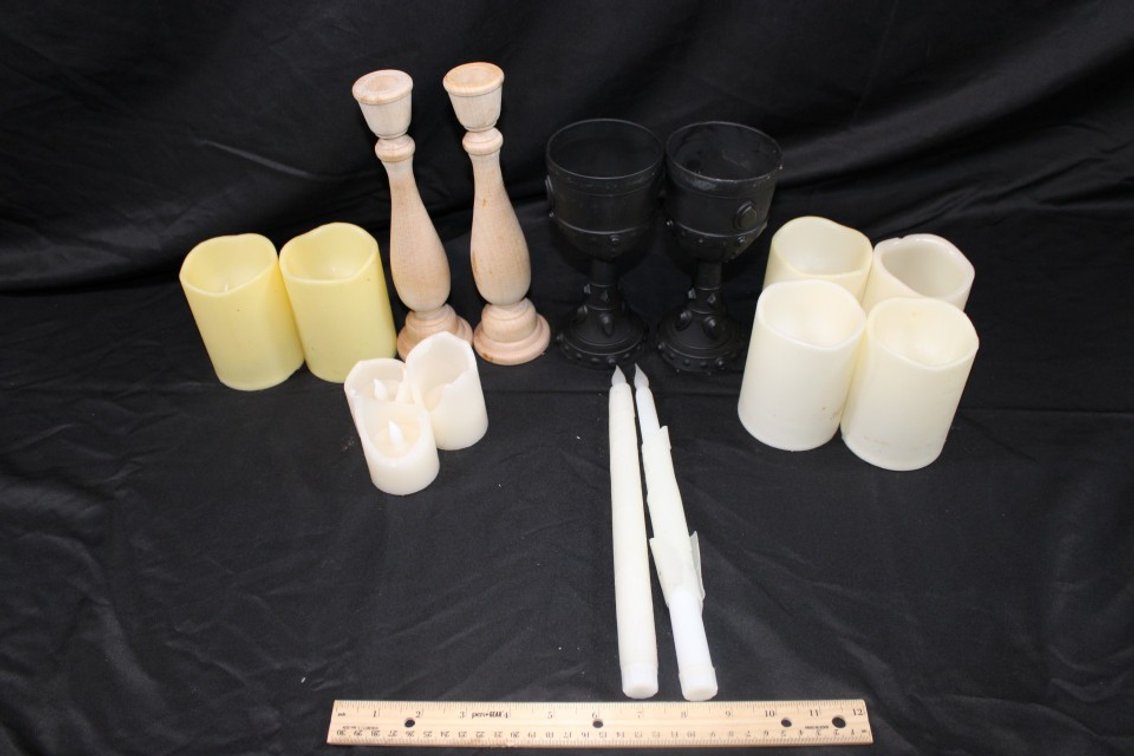 Electric Candles And Candle Holders.