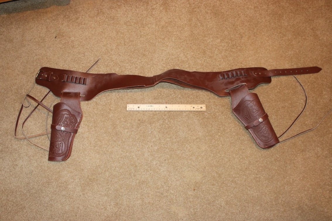 Leather Ammo Belt With Holsters.