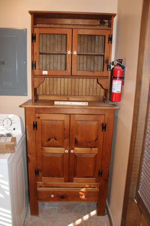 Pine Two-Piece Hutch, Measures 34.5 x 14 x 80.
