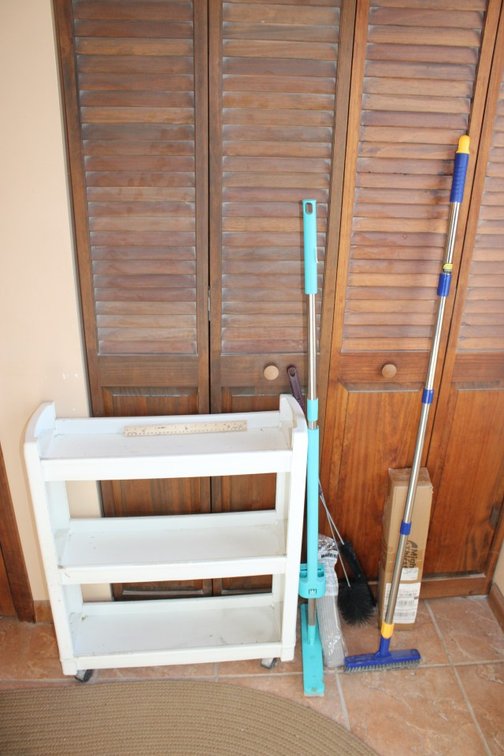 Broom, Mop, Plastic Shelf And More.