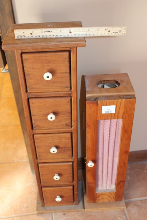 Tissue Holder And A Wooden Organizer.