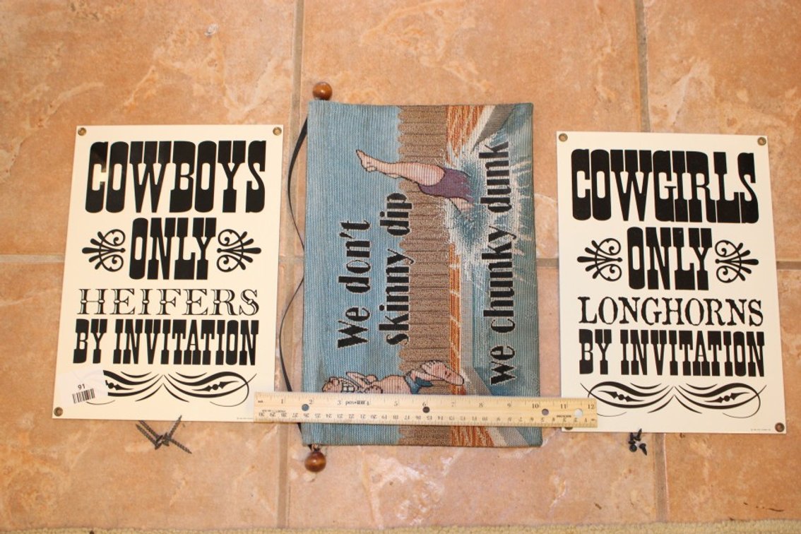 Two Porcelain Enameled Signs Measures 11 x 8 And Another.