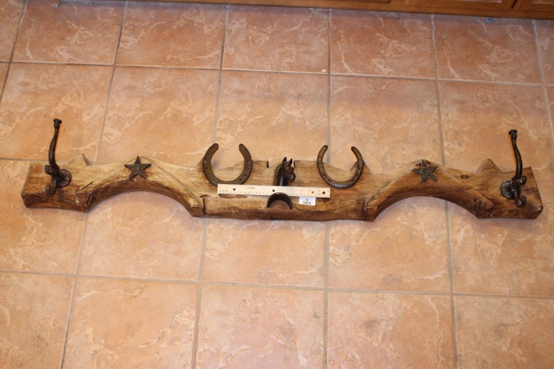 Folk Art Coat Rack 57 Inches Wide.