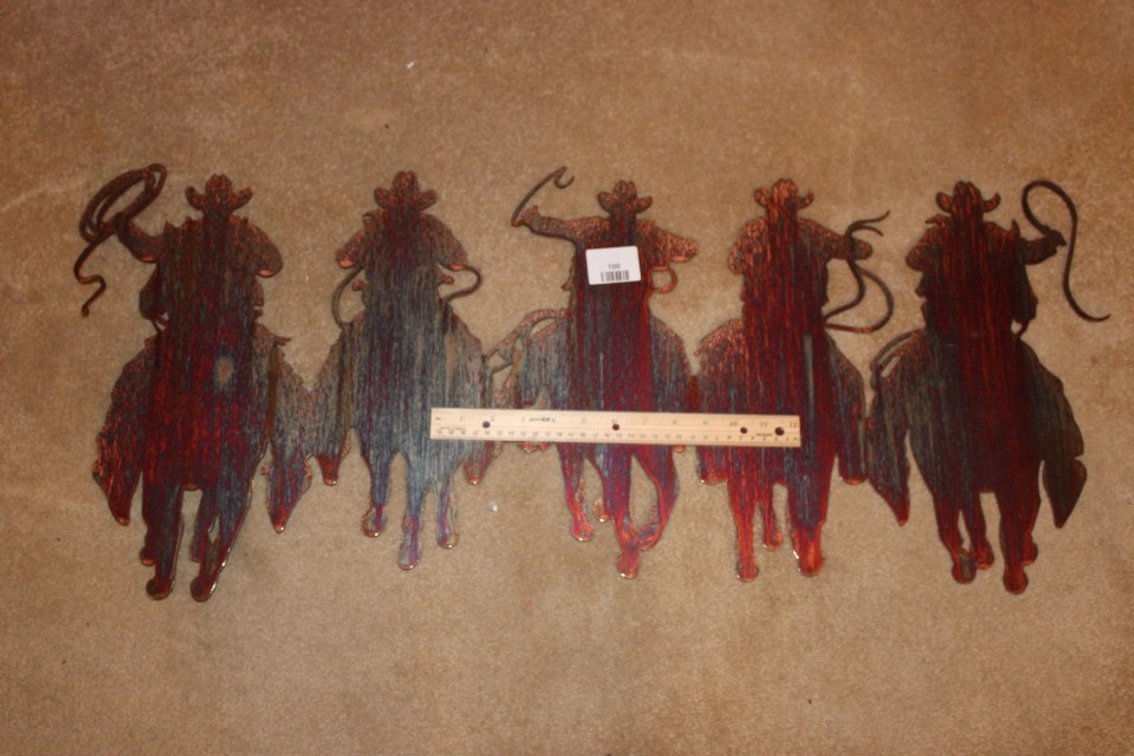 35-Inch Metal Cowboy Wall Plaque.