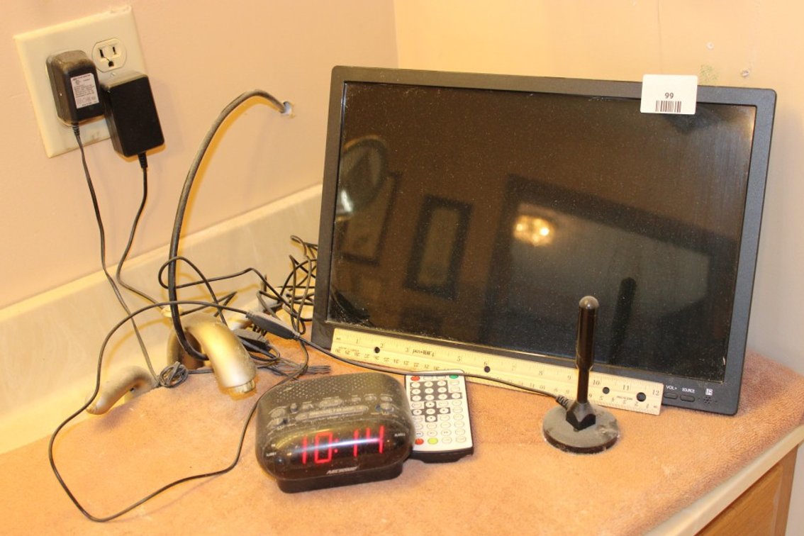 16-Inch Monitor, Alarm Clock, And More.