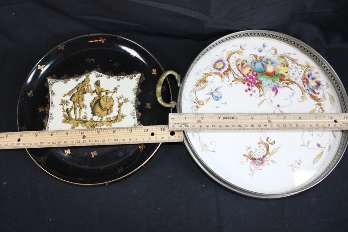 Serving Tray With Handles And Decorative Plate Lee