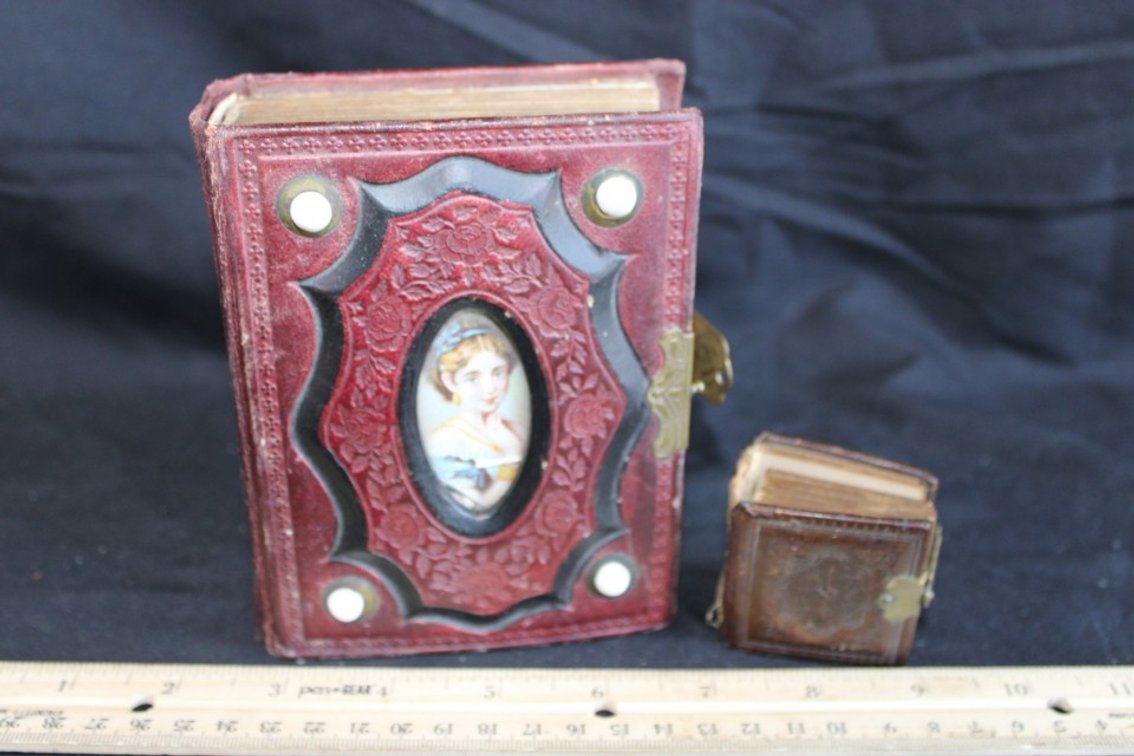 Two Antique Photo Albums With Tin Types And Photos