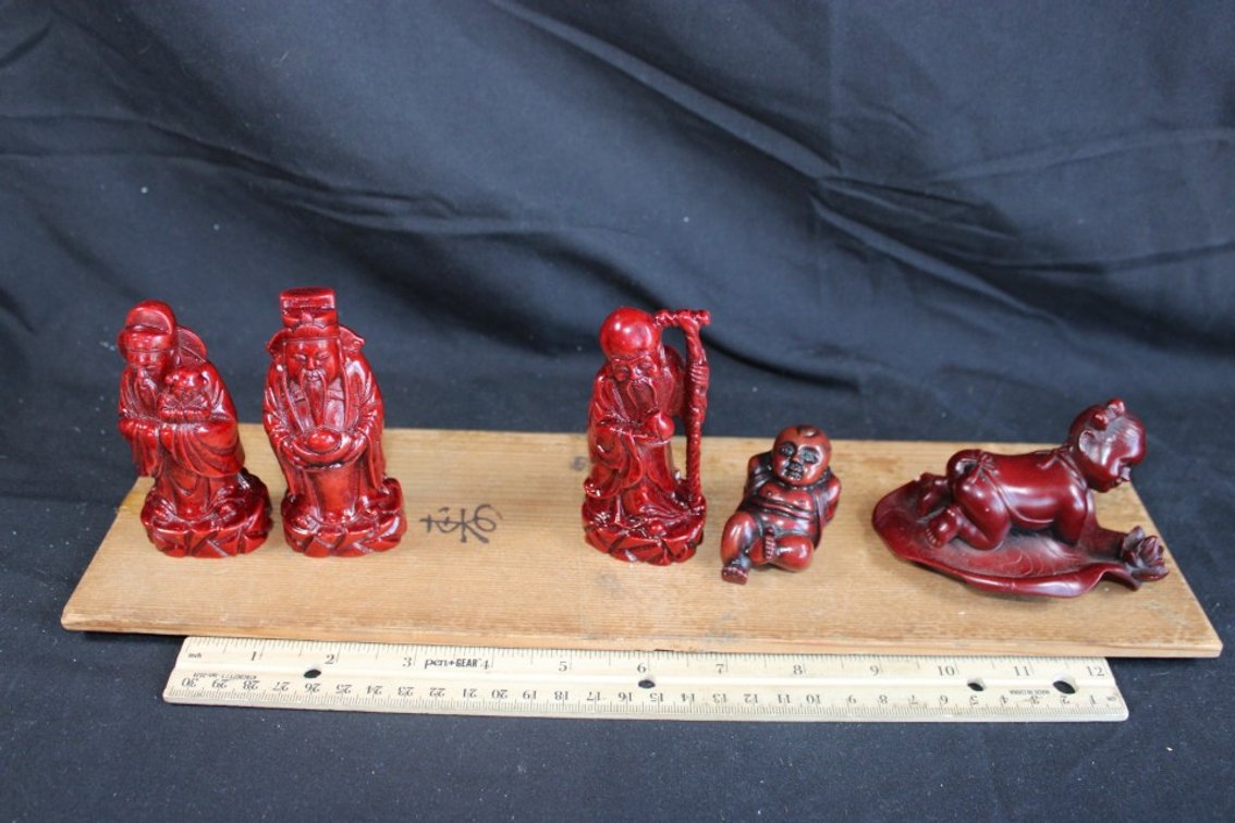 Oriental Cinnabar Figurines.