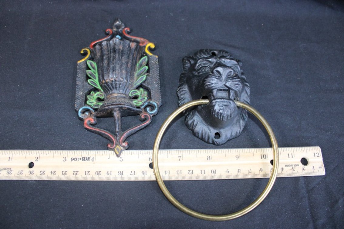 Cast Iron Towel Holder And Cast Iron Match Striker