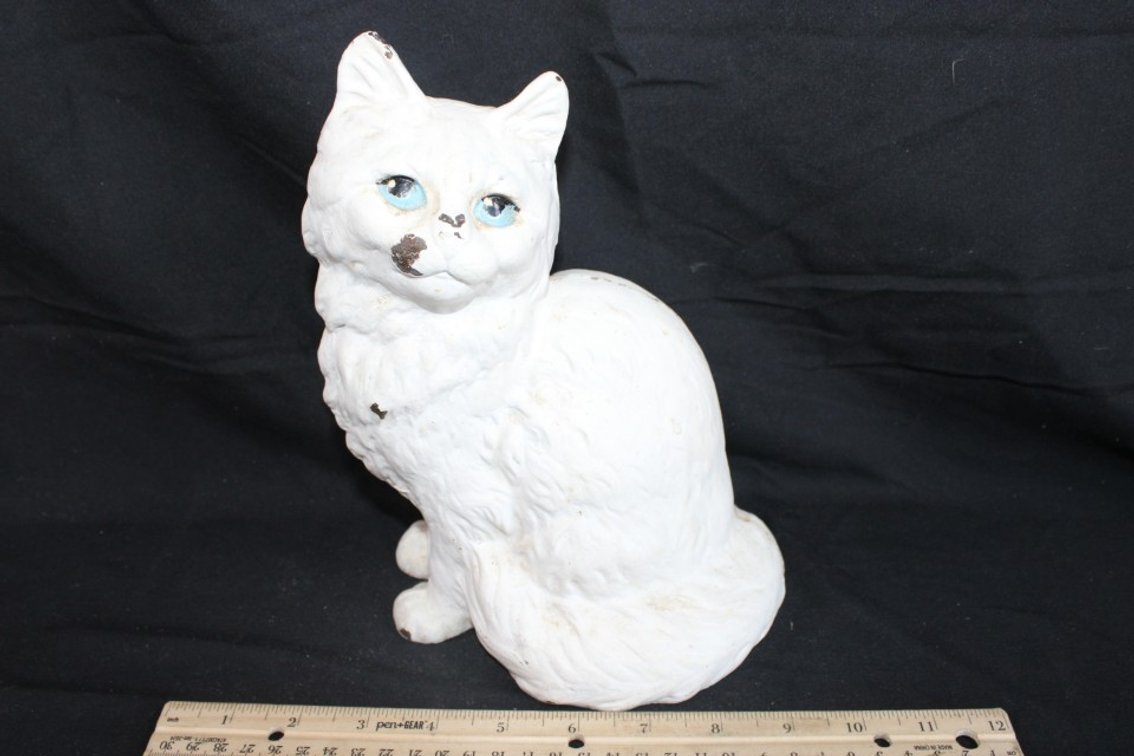 Cast Iron Cat Doorstop, 9 Tall.