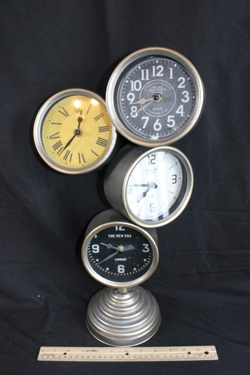 Staked Clocks, 19 Tall.