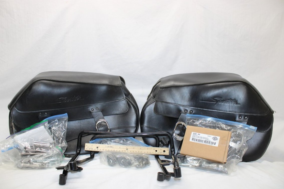 Harley-Davidson Sportster Saddlebags, Frames, Hardware, And Docking Kit. Hardware Not Guaranteed To Be Complete.