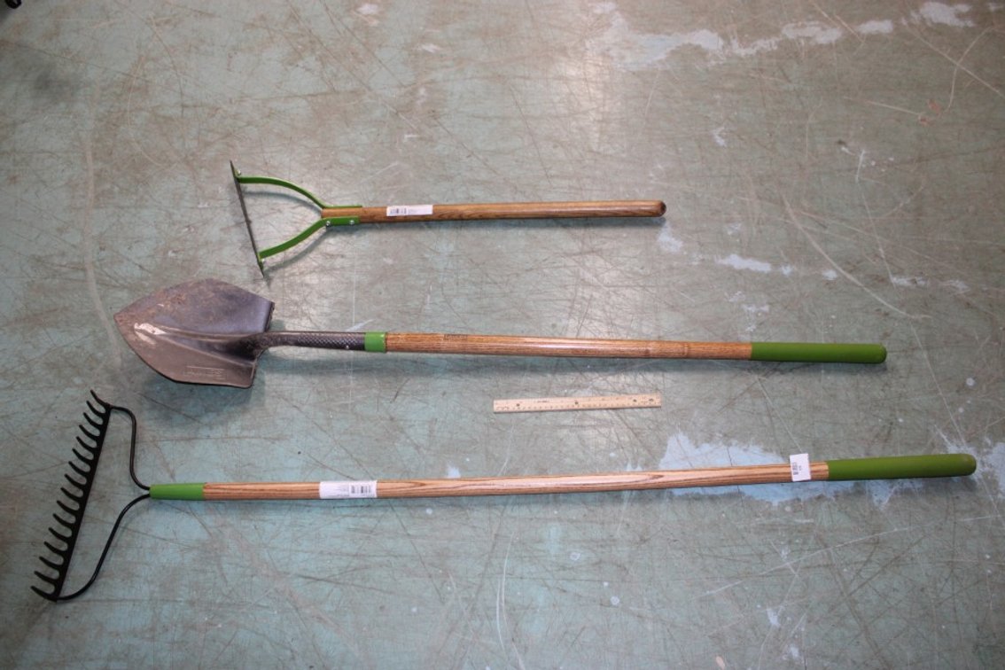 Shovel Rake And Weed Whip.