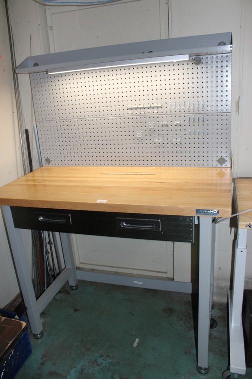 UltraHD Work Table With Pegboard And Light 48 x 24 x 66
