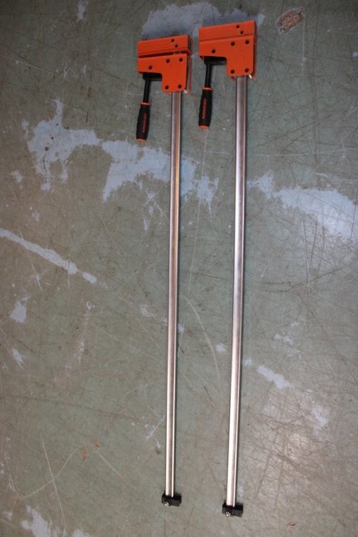Two Jorgensen 54 Inch Bar Clamps.