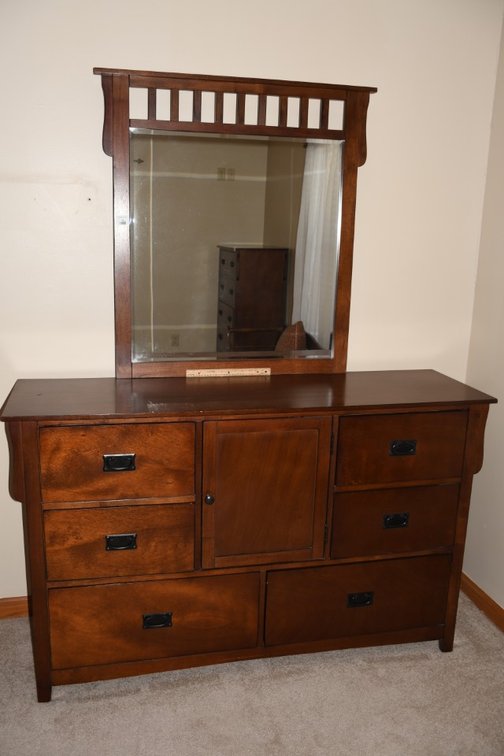 Dresser with Mirror - Measures 61 x 18 x 37.5 With a 35 x 40 Mirror