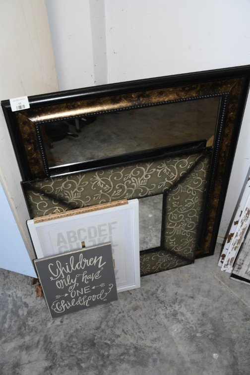 2 Mirrors and 2 Inspirational Prints - Largest Mirror Measures 27 x 34