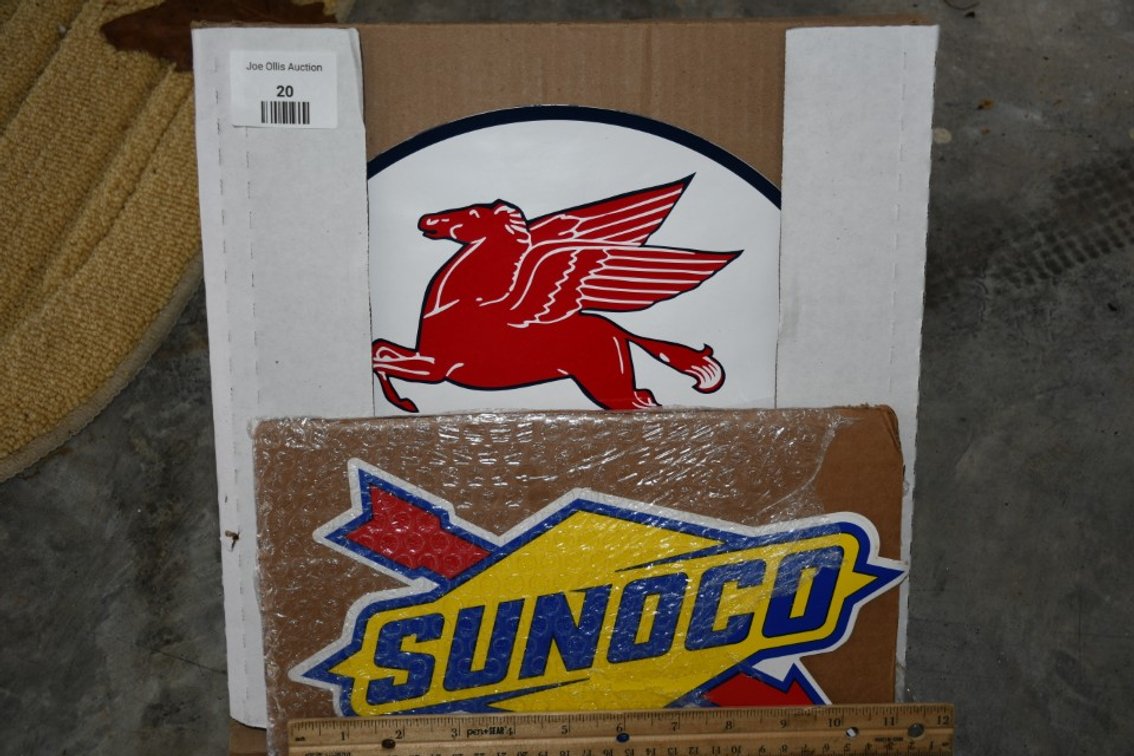 Reproduction Sunoco and Mobil Gas Stickers