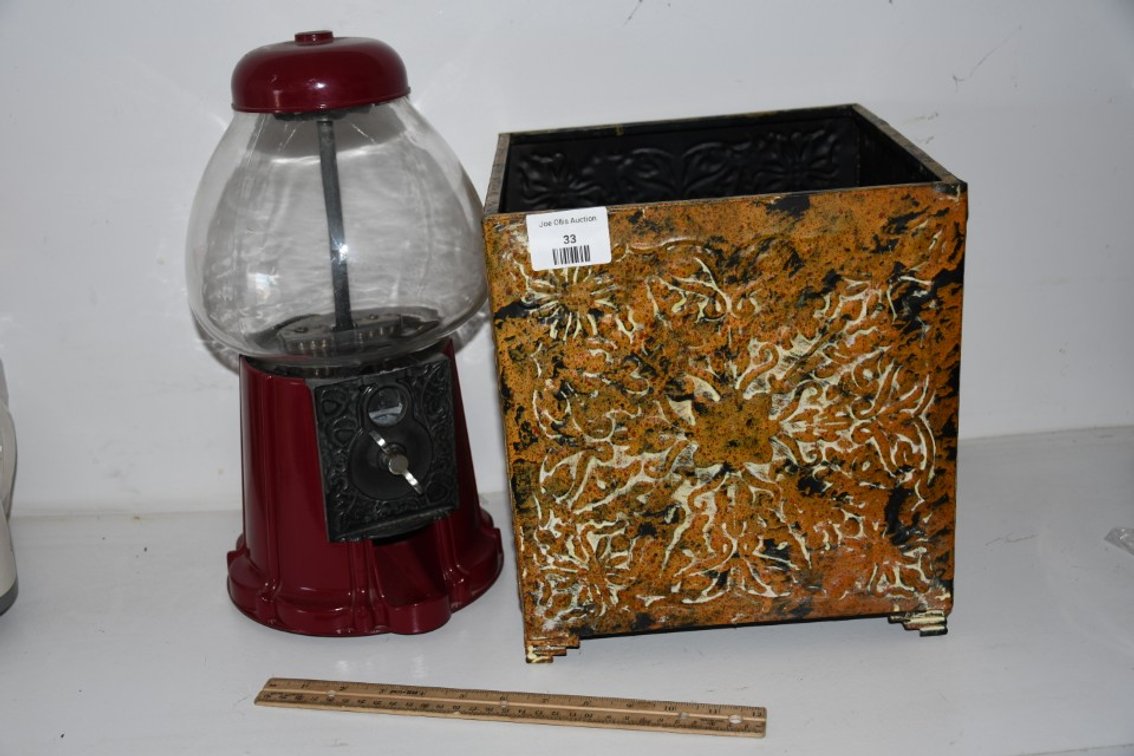 Gumball Machine and Metal Planter