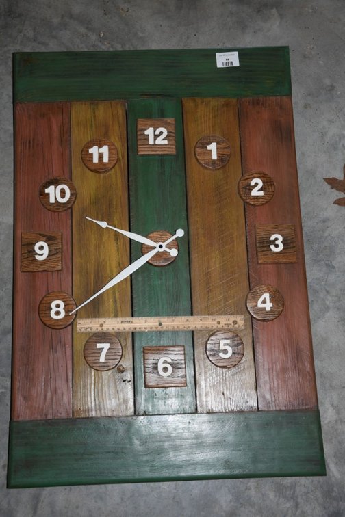 Wood Wall Clock - Measures 22 x 33