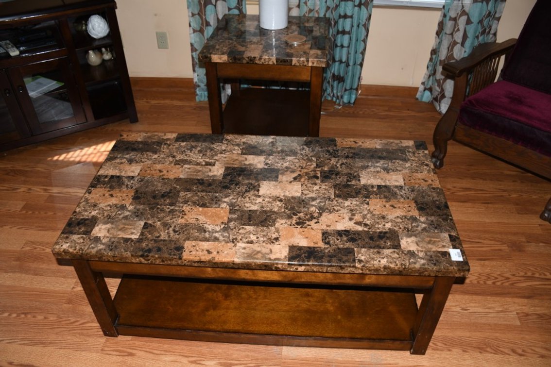 4-Piece Living Room Table Set Including Coffee Table Measuring 48" x 26" x 19" And 2 Side Tables Measuring 23" — Sale Ends After Lot 11