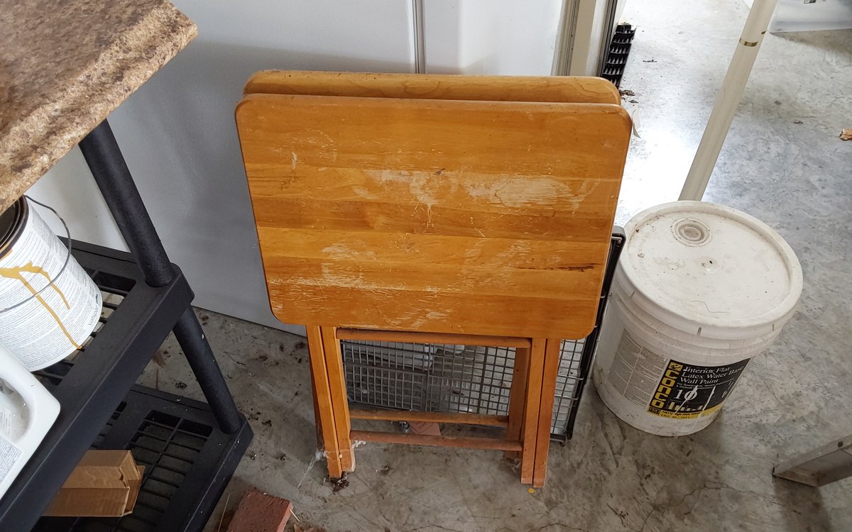 2 Wood Folding TV Tables