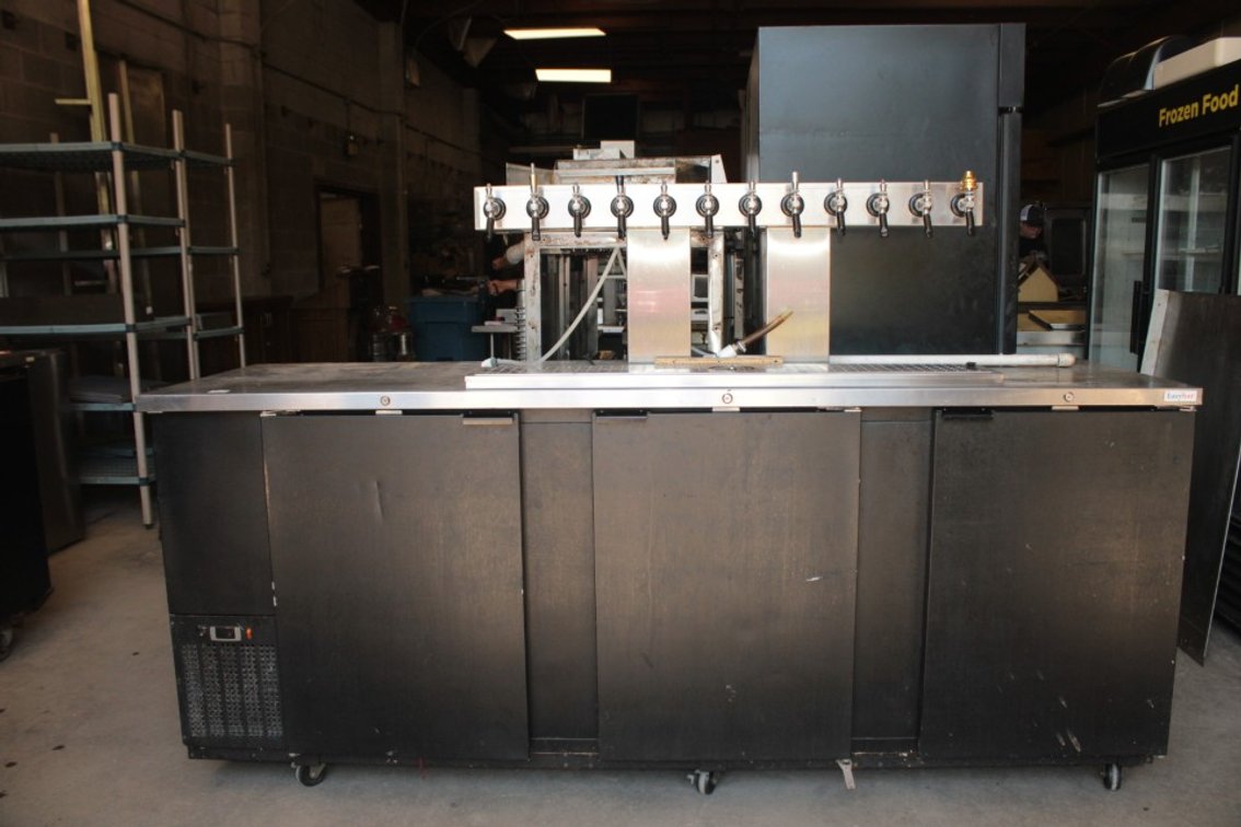 Easy Bar Micro Matic Pro Line 3 Section Draft Beer Cooler on Casters Model MDD-94, 95.5 x 29 x 41, Draft Head Measures 48 x 18