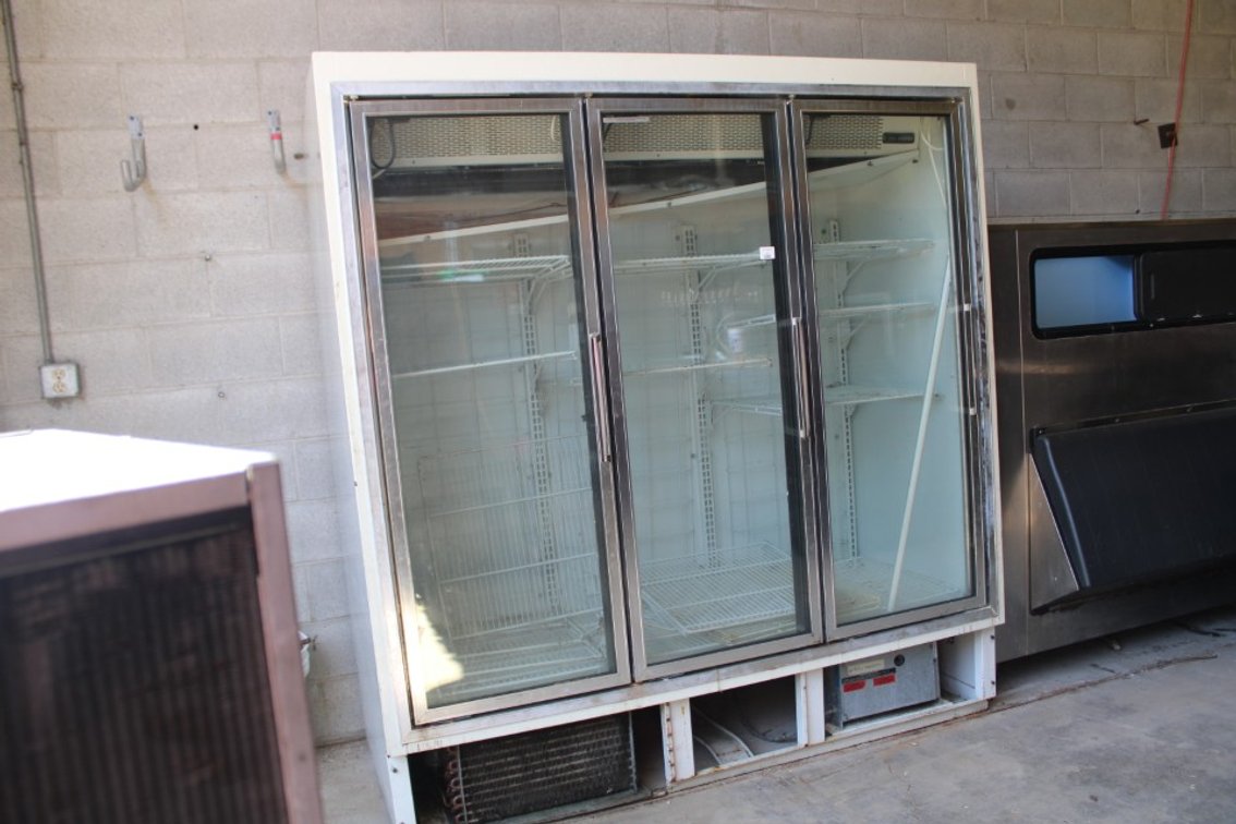 Hoosman Model HGL-3-BS 3 Door Commercial Low Temp Freezer, 75 x 34 x 80