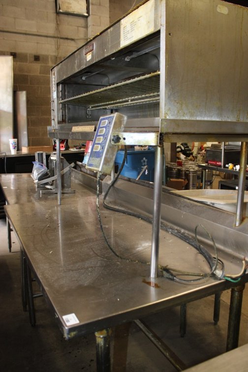 Vulcan Food Warmer Mounted to Table, Total Measurements 56 x 30 x 70