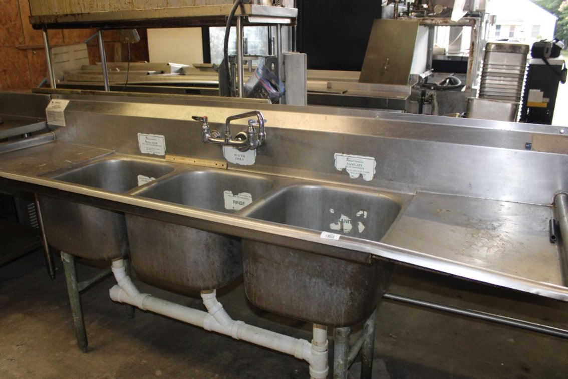 3 Section Sink, 90 x 25 x 40