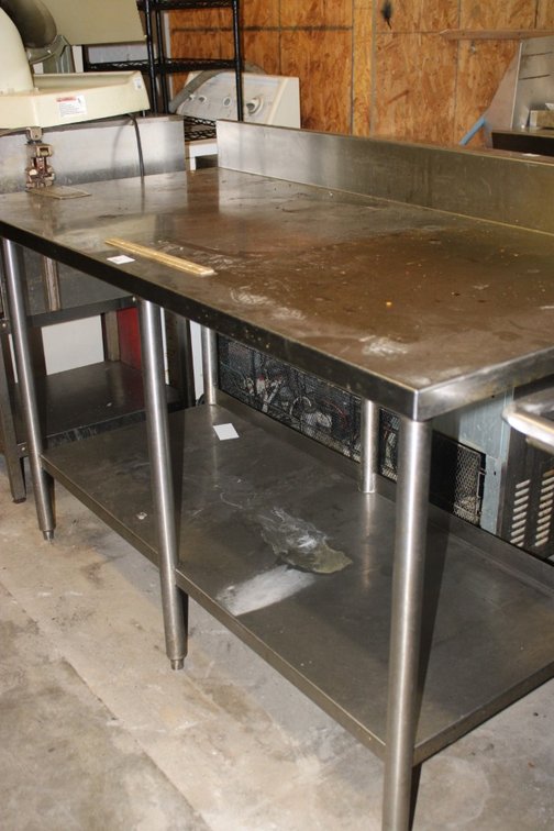Stainless Steel Table With Can Opener, 60 x 30 x 40