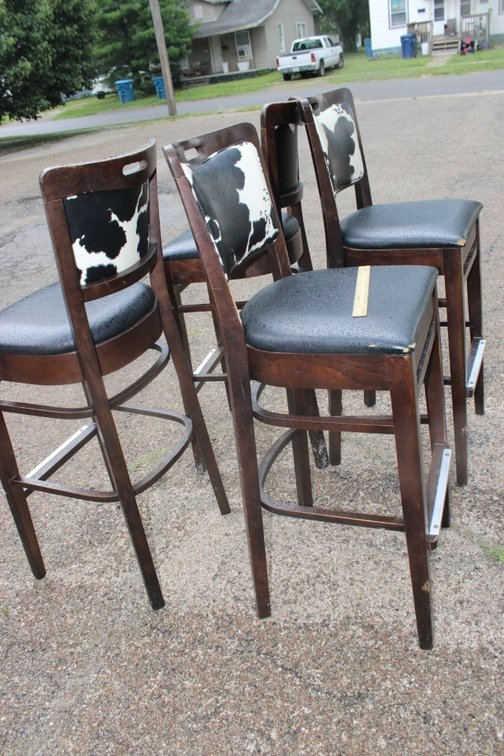 4 Cow Print Stools