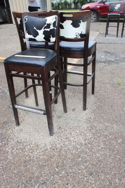3 Cow Print Stools