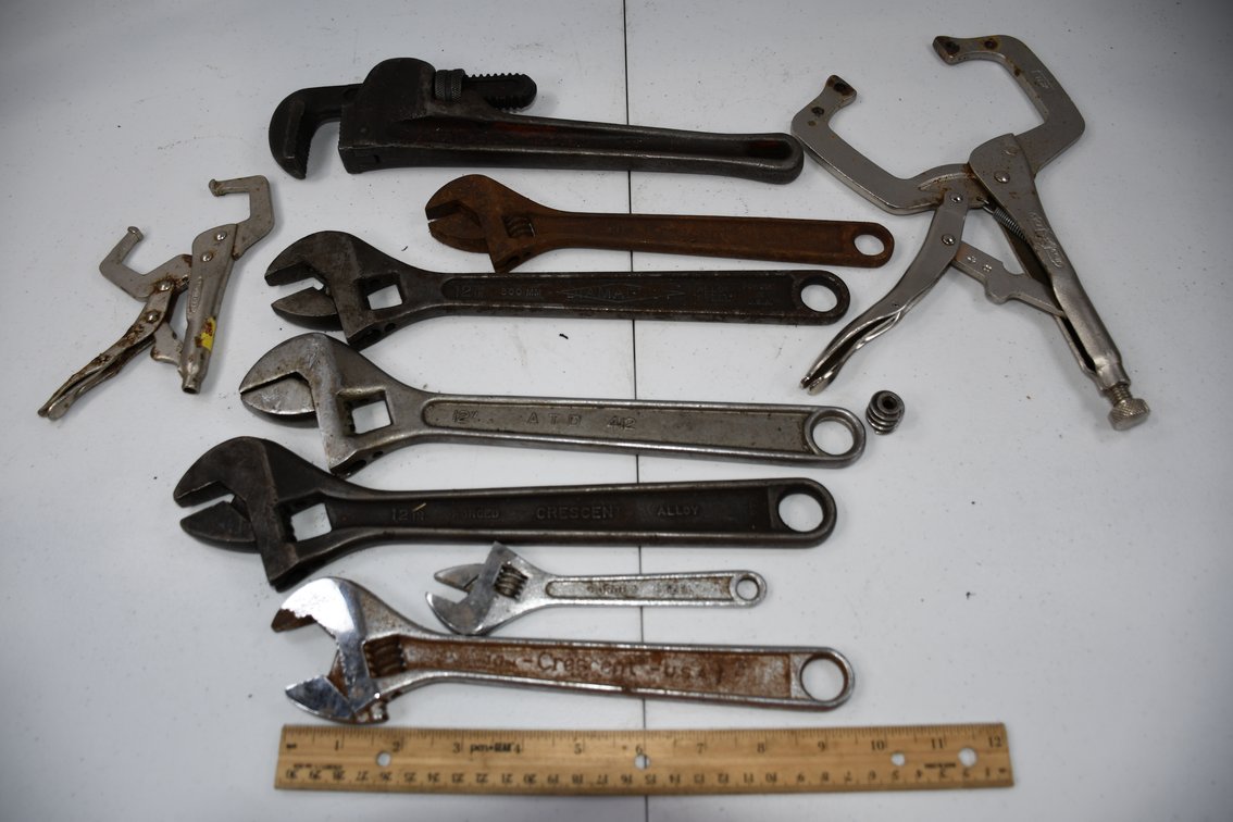 Adjustable Wrenches, Locking Clamps, and Pipe Wrench