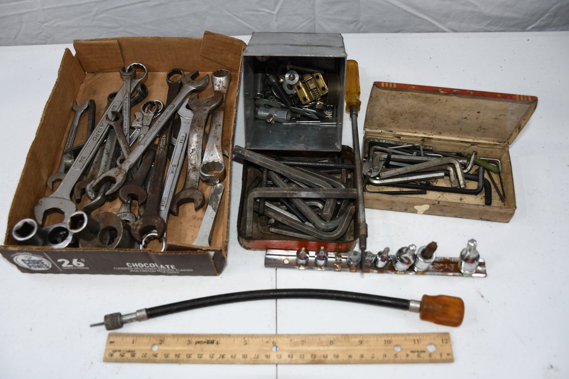 Various Tools to Include Miscellaneous Wrenches, Hex Wrenches, Allen Wrenches, and More