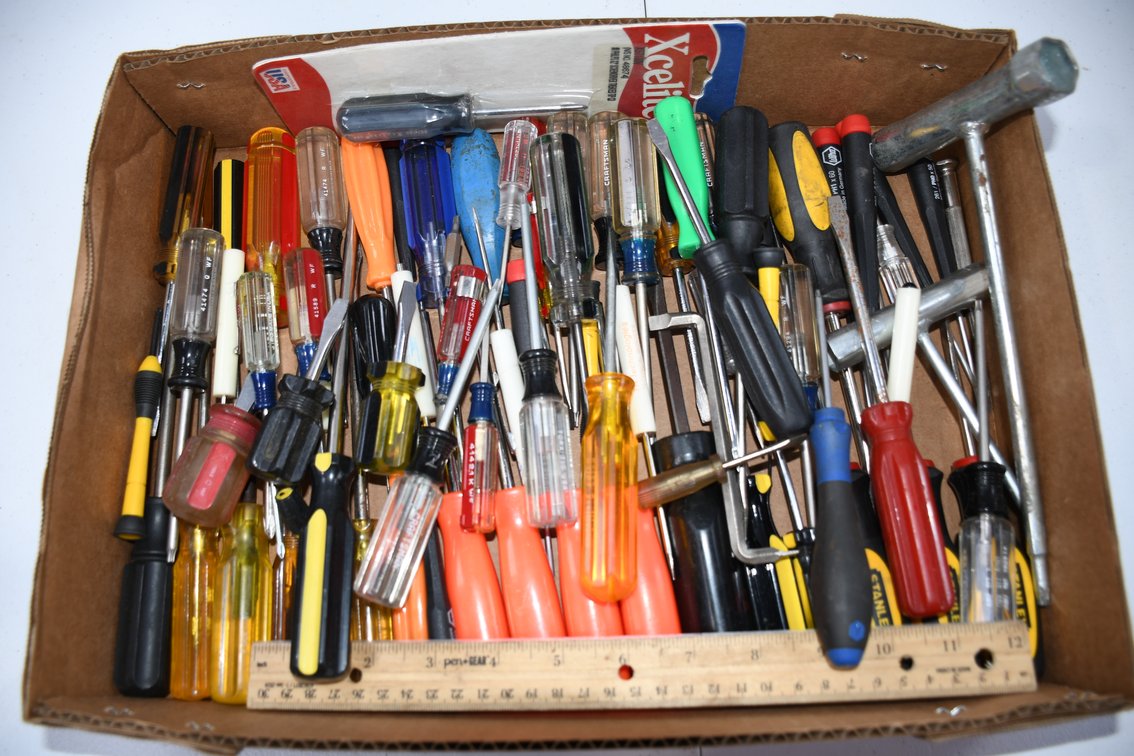 Variety of Screwdrivers to Include Craftsman, Stanley, Husky, and More; Miscellaneous Wrenches Mostly Specialty