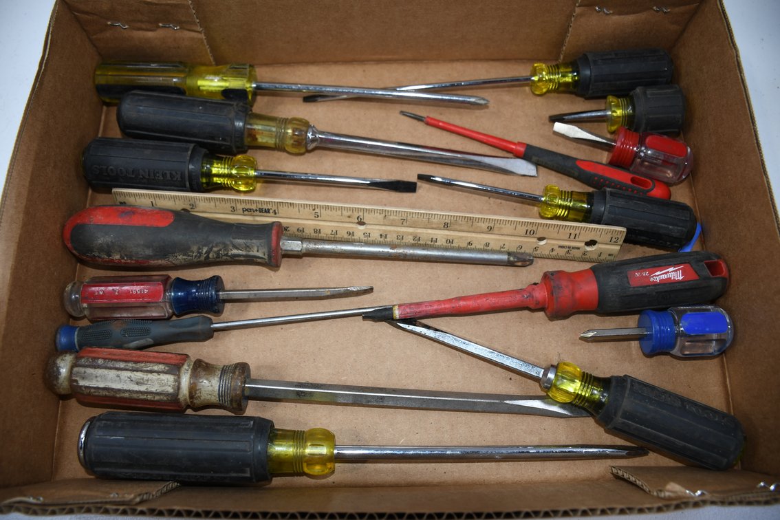 Variety of Screwdrivers to Include Milwaukee, Klein, Craftsman, Husky