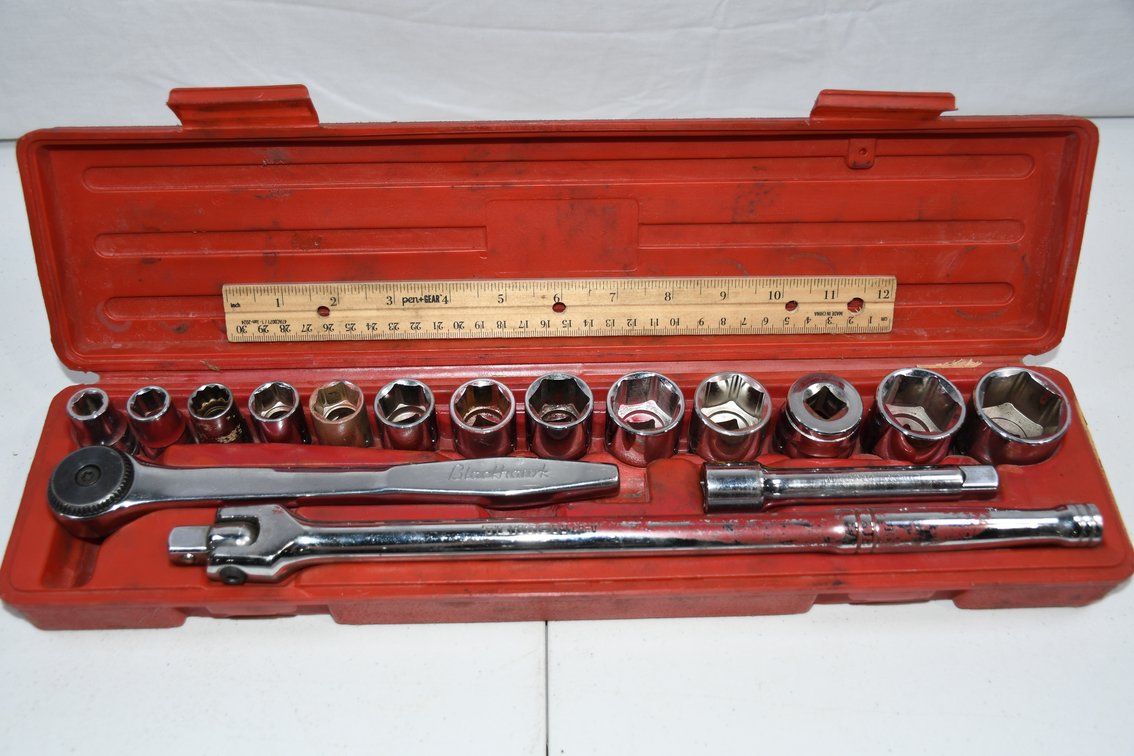 Mismatched 1/2 Drive Socket Set to Include Blackhawk Ratchet, Tecton Breaker Bar, Sockets to Include Allen, MT, and More