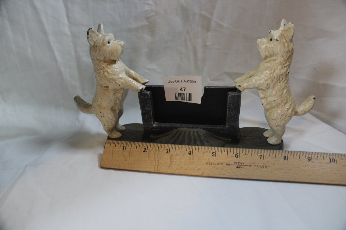 Scottie Dog Cast Iron Vintage Business Card Holder