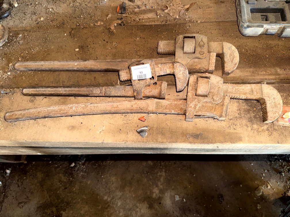 Three Pipe Wrenches 16 Inch and Two 22 Inch