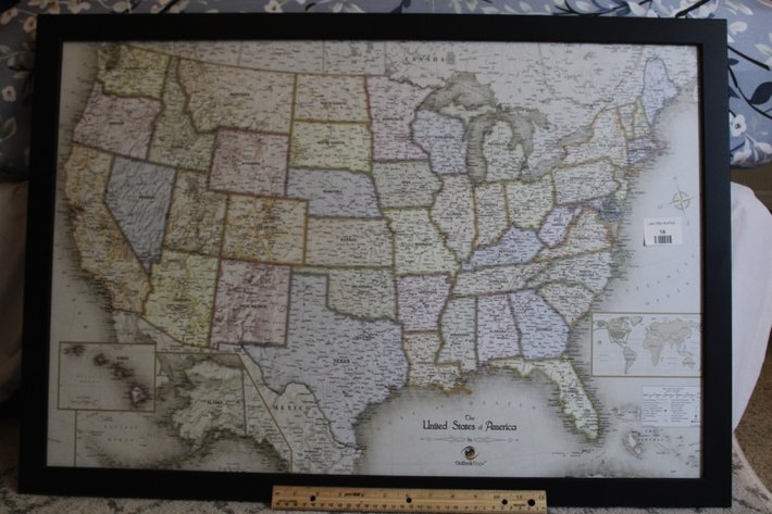 Image for US Map Measures 33 x 22