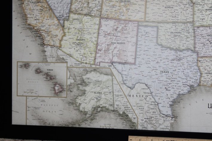 Image for US Map Measures 33 x 22