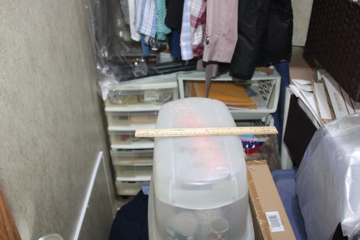 Image for Loose Contents of Closet to Include Crafting Supplies, Christmas Decorations and Women's Clothing
